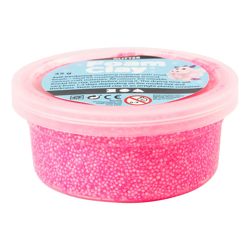 Afbeelding laden in galerijviewer, Creativ company foam clay glitter 35gr - roze
