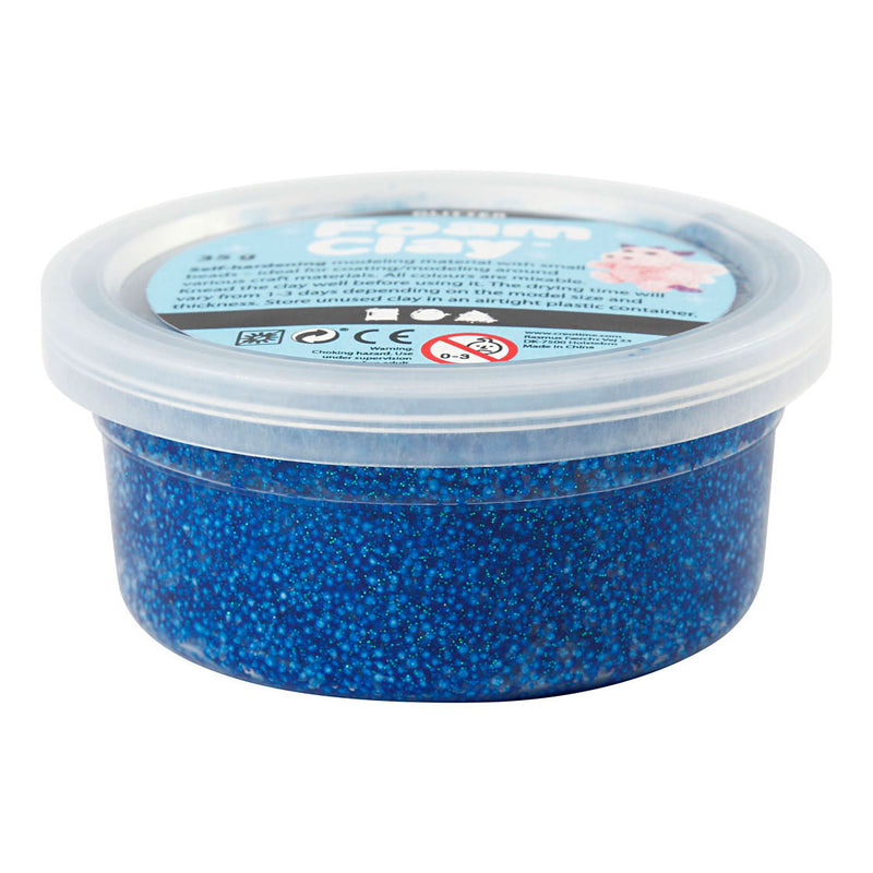Afbeelding laden in galerijviewer, Creativ company foam clay glitter 35gr - blauw
