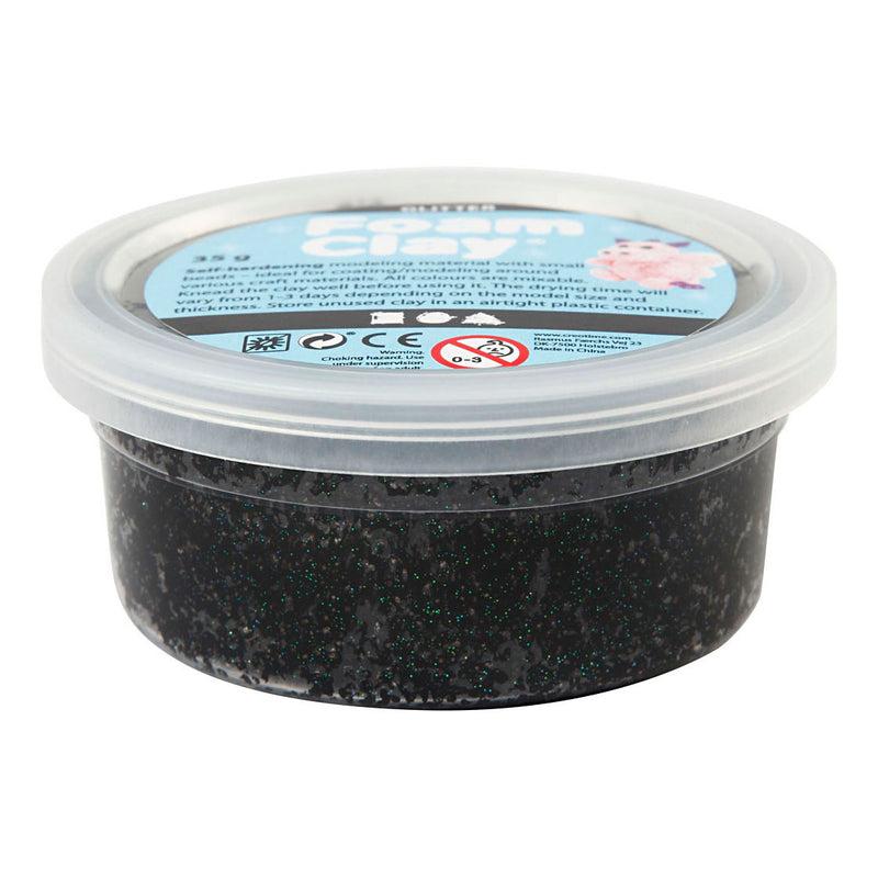 Afbeelding laden in galerijviewer, Creativ company foam clay glitter 35gr - zwart
