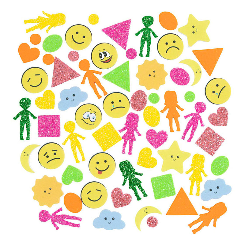 Afbeelding laden in galerijviewer, Https: www.cchobby.nl foam-stickers-geometrie-mensen-weer-smileys-zelfklevend-afm-10-40-mm-kleurrijk-175-stuk-1-doos
