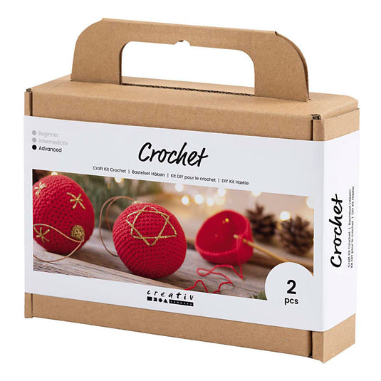 Creativ company hobbyset haken kerstbellen - rood