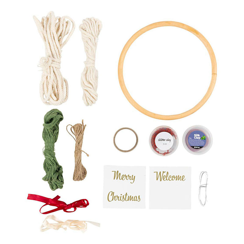 Afbeelding laden in galerijviewer, Creativ company hobbyset macrame kerstkrans
