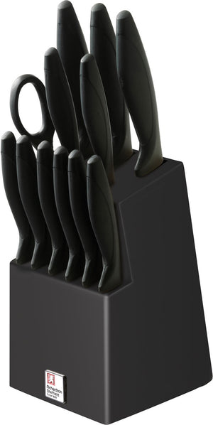 Richardson sheffield urban – 12-delig messenblok – inclusief 6 steakmessen keukenschaar – zwart– 13 0 messenstaal – sterk, duurzaam betrouwbaar-cadeauverpakking