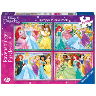 Afbeelding laden in galerijviewer, Ravensburger puzzel disney princess 4 in1 100 stukjes
