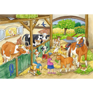 Ravensburger puzzel vrolijk boerderijleven- 2x24 stukjes - kinderpuzzel