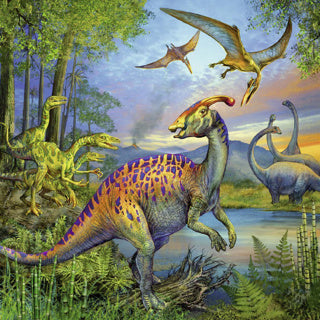 Afbeelding laden in galerijviewer, Ravensburger puzzel dinosauriërs 3x49 stuks

