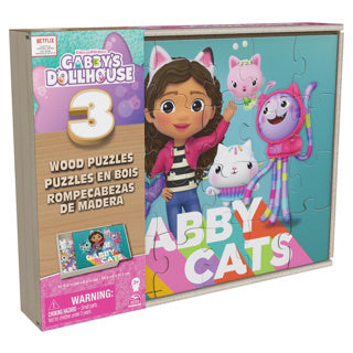 Afbeelding laden in galerijviewer, Spinmaster gabby's dollhouse puzzel 3 pack: houten puzzel in houten doos | 2 stuks
