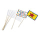 Colorations - canvas vlaggen met stok wit, set van 12