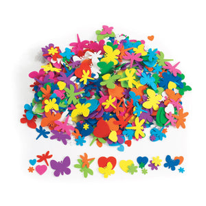 Colorations - bloemen, hart en insecten vormen foam, 500st.