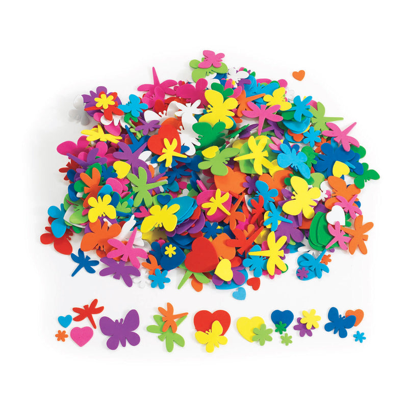 Afbeelding laden in galerijviewer, Colorations - bloemen, hart en insecten vormen foam, 500st.
