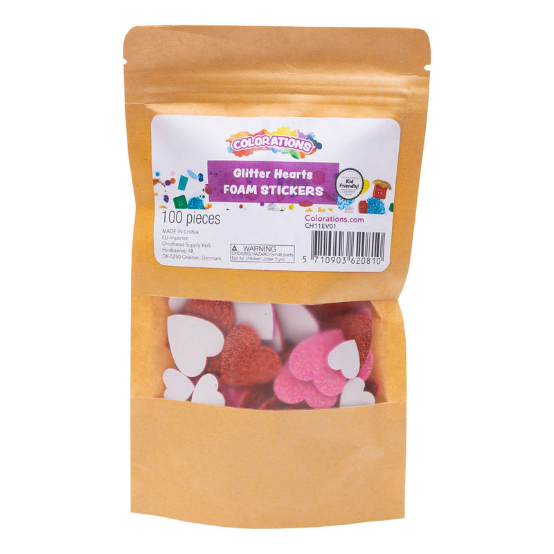 Afbeelding laden in galerijviewer, Colorations - Foamstickers Glitter Hartjes, 100st.
