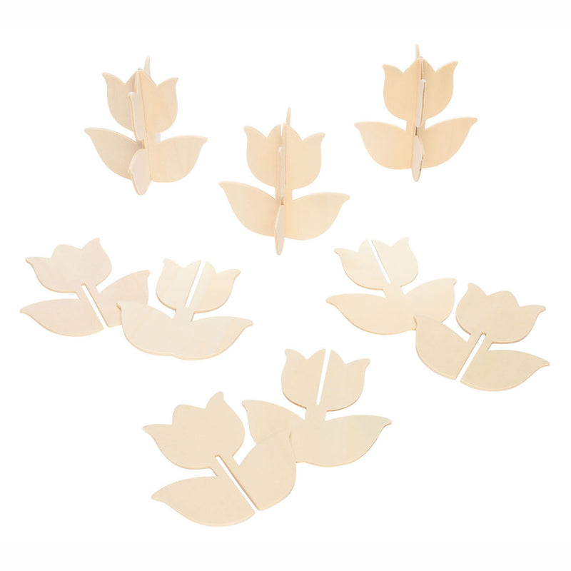 Afbeelding laden in galerijviewer, Colorations - maak en versier je eigen houten tulp, set van 12
