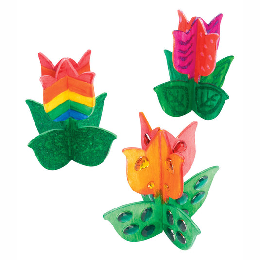 Colorations - maak en versier je eigen houten tulp, set van 12