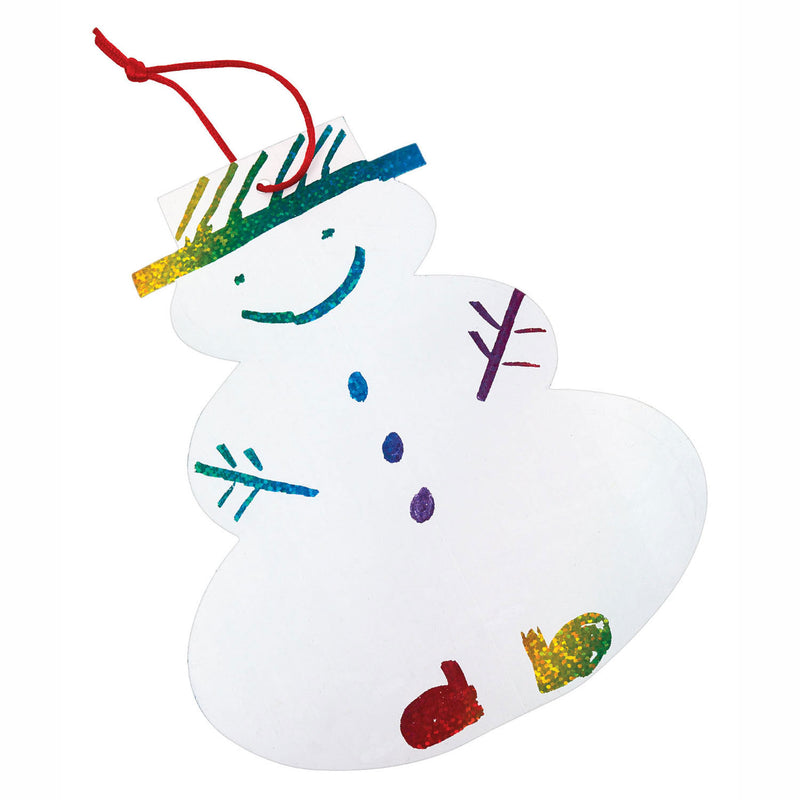 Afbeelding laden in galerijviewer, Colorations scratchkaart sneeuwman kersthanger, set van 24
