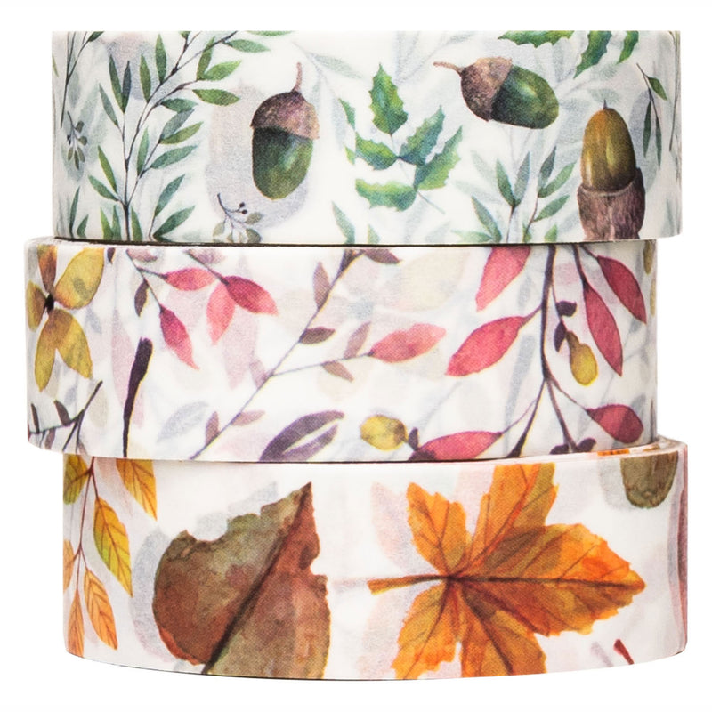 Afbeelding laden in galerijviewer, Colorations - washi tape herfstblaadjes 3 rollen, 5mtr.
