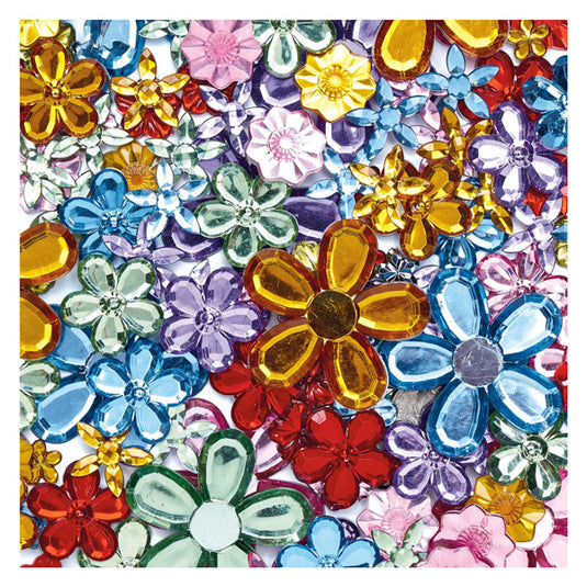 Colorations - gekleurde bloem strasstenen, 300st.