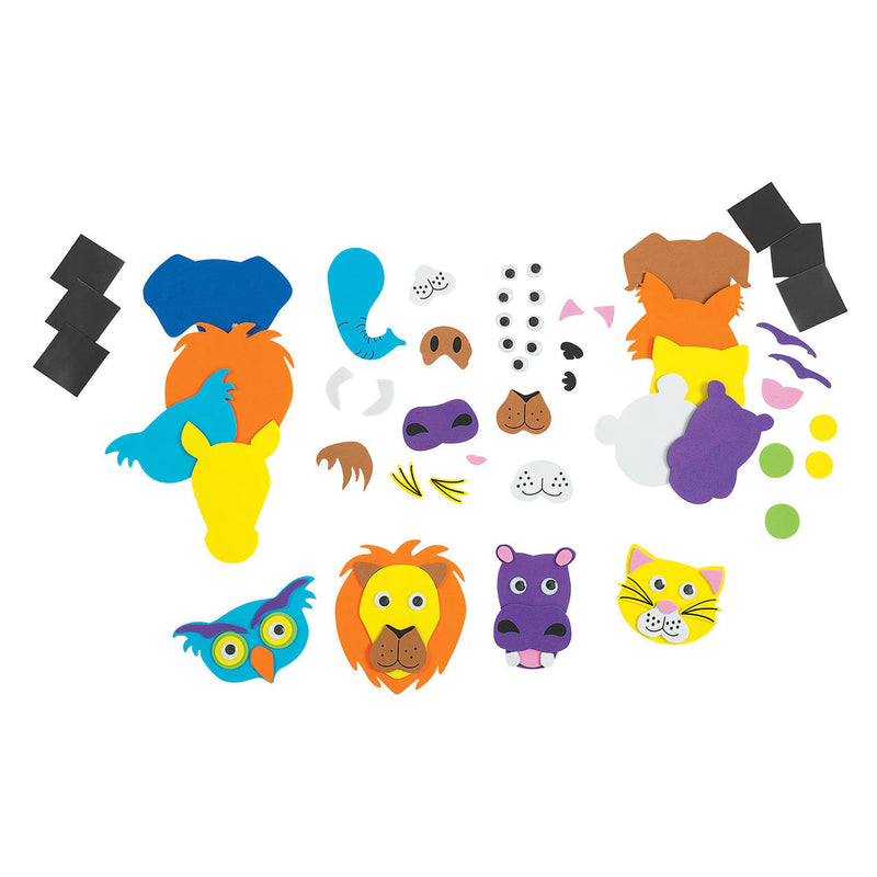 Afbeelding laden in galerijviewer, Colorations - foam dierengezichten maken knutselset, 36dlg.
