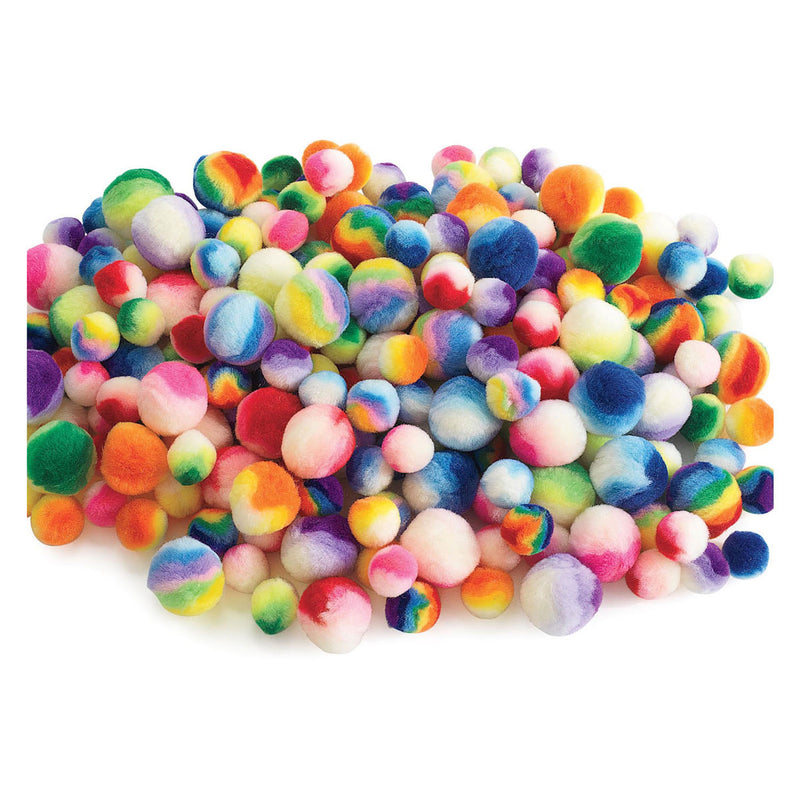 Afbeelding laden in galerijviewer, Colorations - regenboog gestreepte pom poms, 180st.
