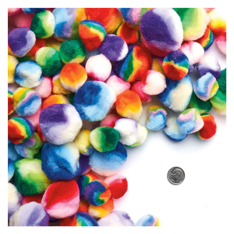 Afbeelding laden in galerijviewer, Colorations - regenboog gestreepte pom poms, 180st.
