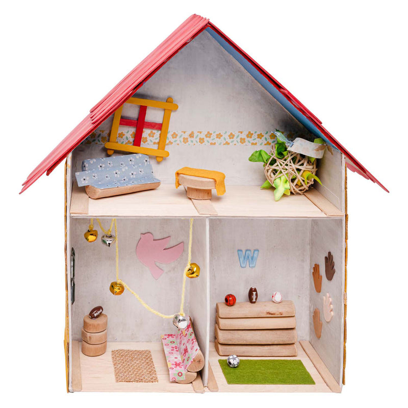 Afbeelding laden in galerijviewer, Colorations - papier-mache poppenhuis
