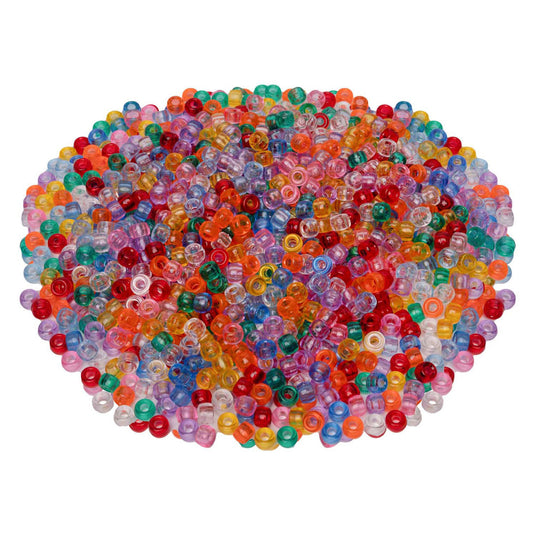 Colorations - pony kralen transparant 6x9 mm, 1000st.