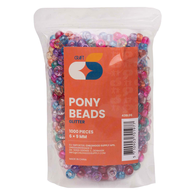 Afbeelding laden in galerijviewer, Colorations - pony kralen glitter 6x9 mm, 1000st.
