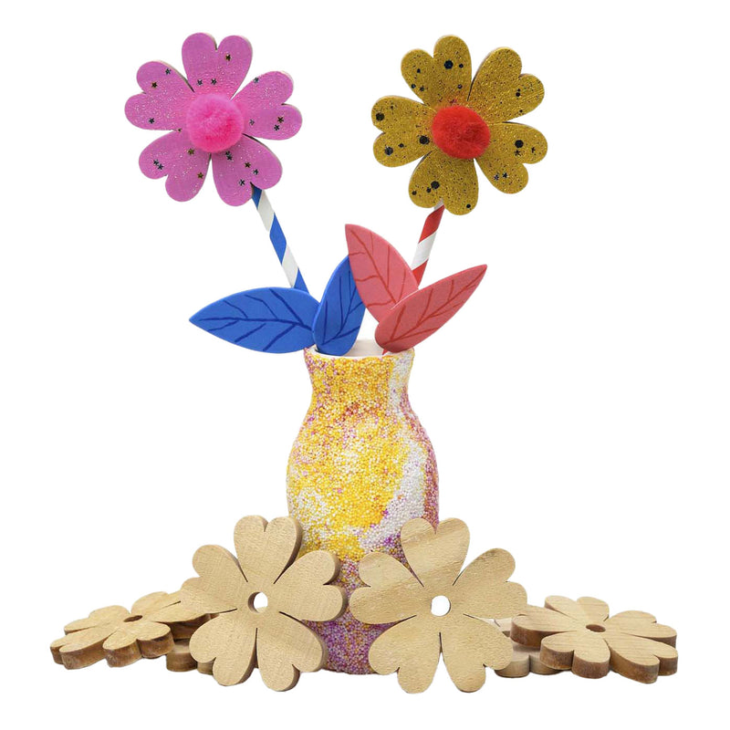 Afbeelding laden in galerijviewer, Grote houten bloemen, 20st.
