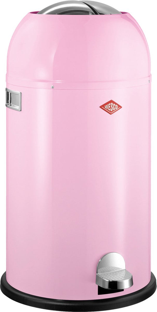 Wesco kickmaster prullenbak | pedaalemmer | 33 liter | metaal - roze | afvalemmer - made in germany