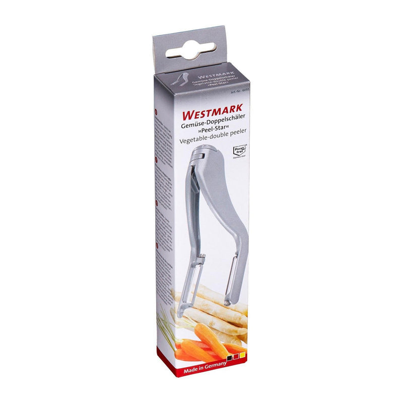 Afbeelding laden in galerijviewer, Westmark dubbele groente-aspergeschiller aluminium rvs 192x50x31mm
