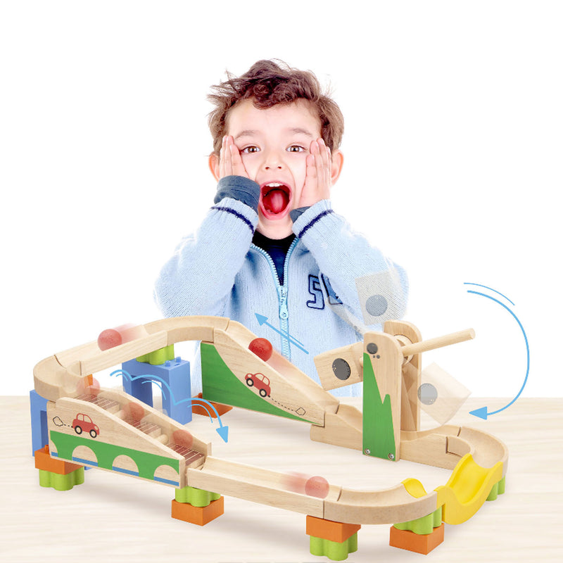 Afbeelding laden in galerijviewer, Wonderworld Houten Knikkerbaan Boost-Up Track
