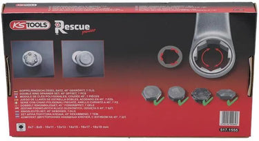 Ks tools doppelringschlüsselsatz rescuepower double combination spanne 7tlg. covered