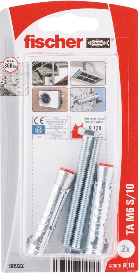 Fischer 090922 ta m6 s 10 k nv hulsanker 1 set(s)