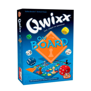 Afbeelding laden in galerijviewer, White goblin games - qwixx on board - dobbelspel - 2 tot 4 spelers - variant van qwixx - vanaf 8 jaar - qwixx met een speelbord

