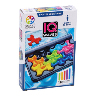 Afbeelding laden in galerijviewer, Smartgames iq waves - logisch denkspel reispuzzel - 120 opdrachten met golvende vormen - educatief solospel met soft-touch - vanaf 6 jaar
