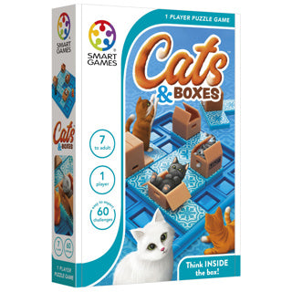 Smartgames cats boxes - logisch denkspel - 60 poezelige uitdagingen - compact solospel voor kinderen volwassenen - vanaf 7 jaar - katten