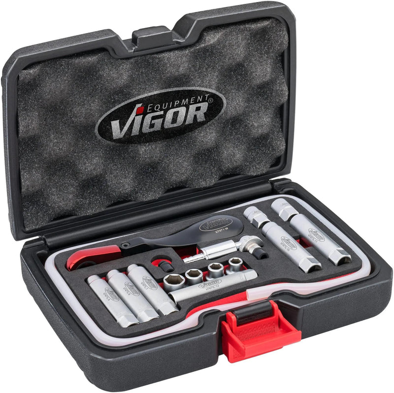 Afbeelding laden in galerijviewer, Vigor bremsenentlüftungssatz v7471 17 brake bleeding set 17-tlg.
