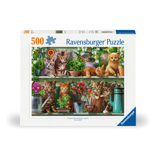 Afbeelding laden in galerijviewer, Ravensburger puzzel katjes in het rek 500 stukjes
