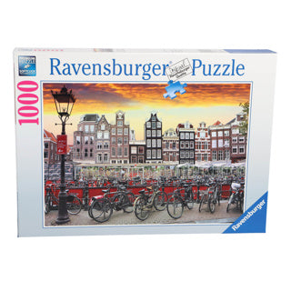 Afbeelding laden in galerijviewer, Ravensburger puzzel amsterdam fietsenstalling 1000 stukjes
