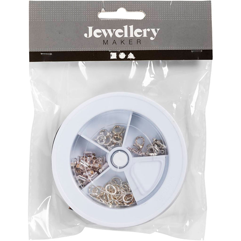 Afbeelding laden in galerijviewer, Https: www.cchobby.nl sieraden-starterset-leren-veters-zwart-verzilverd-1-set
