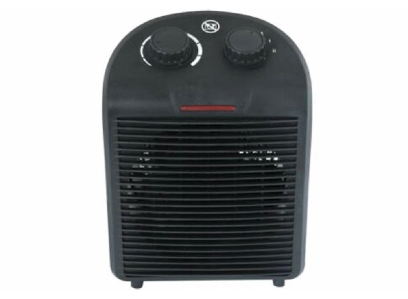 Afbeelding laden in galerijviewer, Abi ventilatorkachel 2000w zwart met 2 warmtestanden en koude lucht functie
