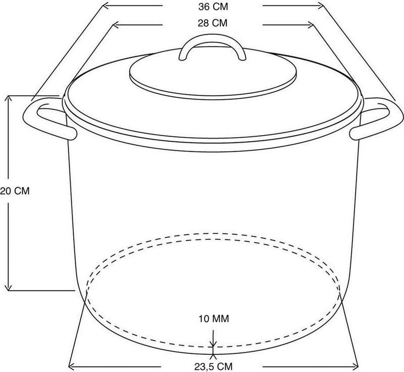 Afbeelding laden in galerijviewer, Deksi soeppan met glasdeksel 10liter ã˜26cm alle warmtebronnen

