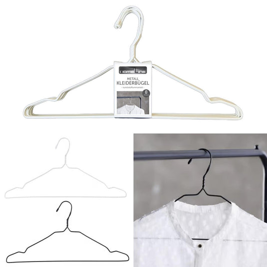 Klerenhangerset metaal met kunststof 8-delig