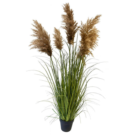 Deco plant met pampasgras 120cm in kunststof pot