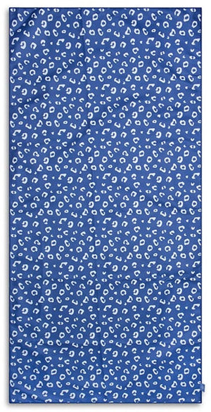 Swim essentials - strandlaken - 135 x 65 cm - handdoek - luipaardprint - sneldrogend microvezel - blauw