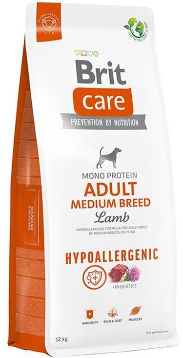 Brit care dog hypoallergeen volwassen middelgroot lam 12kg