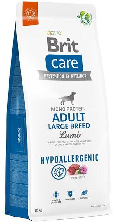Brit care hypoallergenic adult large breed lamb rice 12 kg - hond