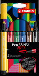 Stabilo pen 68 max arty - viltstift met dikke beitelpunt - set 6 stuks