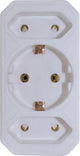 Merkloos sans marque verloopsteker - 1xra + 2xeuro - wit