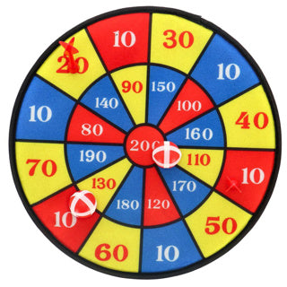 Klittenband dartbord + 2 darts en 2 balletjes