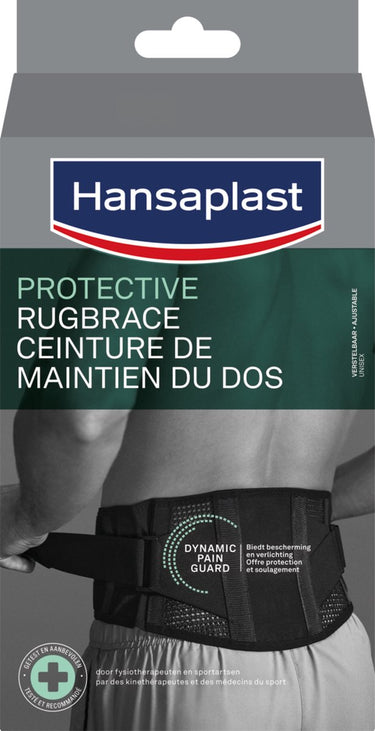 Hansaplast protective sport rugbrace - onderrug brace - rugsteun - verstelbaar - zwart - 1 stuk